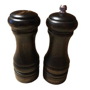 Paderno Salt Shaker & Pepper Mill Walnut Medium Expresso Wood  5” MCM Vintage